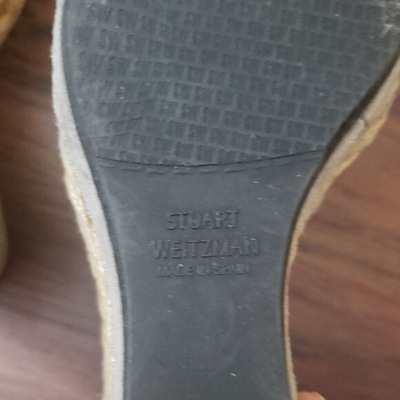 Stuart Weitzman Grey Chic Feminine Summer Suede Wedge Platform Sandals Size 7 - Picture 12 of 12